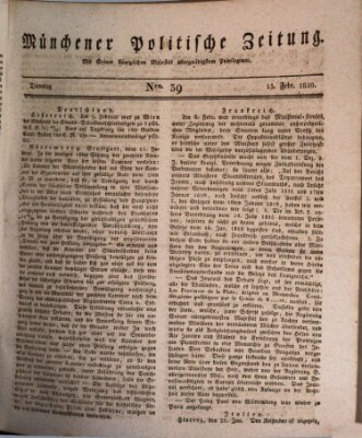 Münchener politische Zeitung (Süddeutsche Presse) Dienstag 15. Februar 1820