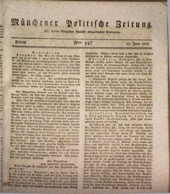 Münchener politische Zeitung (Süddeutsche Presse) Freitag 23. Juni 1820
