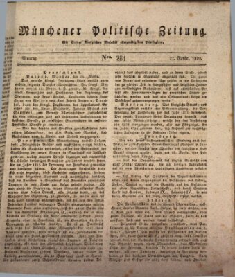 Münchener politische Zeitung (Süddeutsche Presse) Montag 27. November 1820