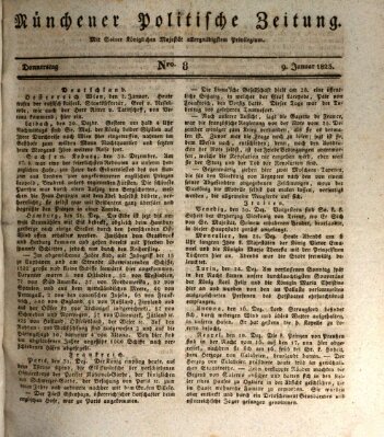 Münchener politische Zeitung (Süddeutsche Presse) Donnerstag 9. Januar 1823