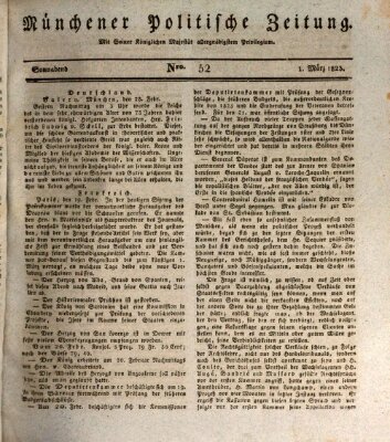 Münchener politische Zeitung (Süddeutsche Presse) Samstag 1. März 1823