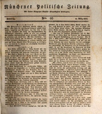 Münchener politische Zeitung (Süddeutsche Presse) Dienstag 18. März 1823