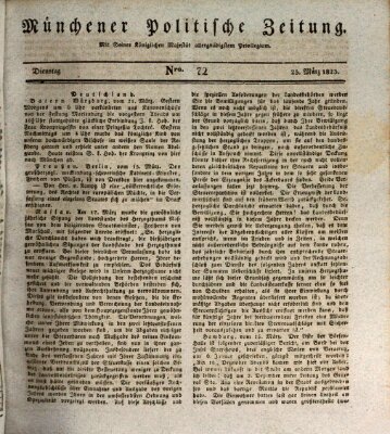 Münchener politische Zeitung (Süddeutsche Presse) Dienstag 25. März 1823
