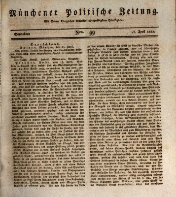 Münchener politische Zeitung (Süddeutsche Presse) Samstag 26. April 1823