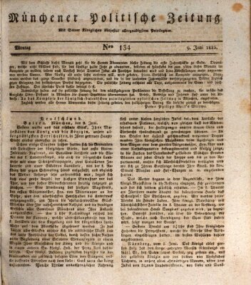 Münchener politische Zeitung (Süddeutsche Presse) Montag 9. Juni 1823