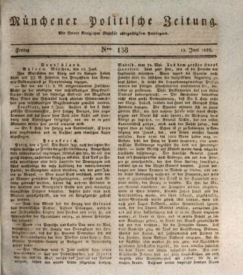 Münchener politische Zeitung (Süddeutsche Presse) Freitag 13. Juni 1823