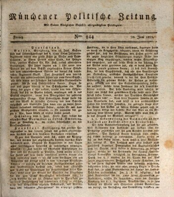 Münchener politische Zeitung (Süddeutsche Presse) Freitag 20. Juni 1823