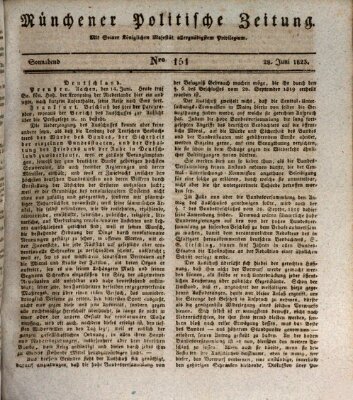 Münchener politische Zeitung (Süddeutsche Presse) Samstag 28. Juni 1823