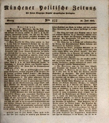 Münchener politische Zeitung (Süddeutsche Presse) Montag 30. Juni 1823
