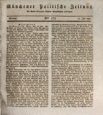 Münchener politische Zeitung (Süddeutsche Presse) Dienstag 22. Juli 1823