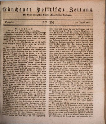 Münchener politische Zeitung (Süddeutsche Presse) Samstag 30. August 1823