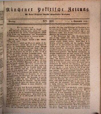 Münchener politische Zeitung (Süddeutsche Presse) Montag 1. September 1823