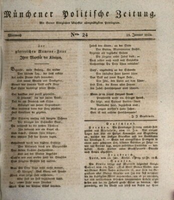 Münchener politische Zeitung (Süddeutsche Presse) Mittwoch 28. Januar 1824