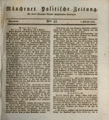 Münchener politische Zeitung (Süddeutsche Presse) Samstag 7. Februar 1824