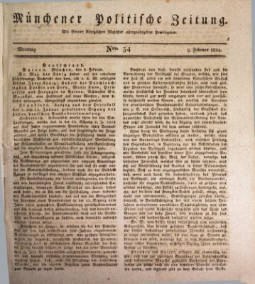 Münchener politische Zeitung (Süddeutsche Presse) Montag 9. Februar 1824