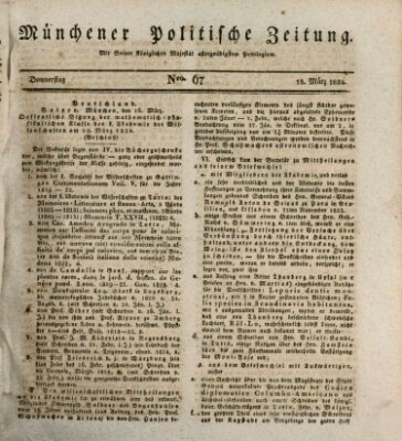 Münchener politische Zeitung (Süddeutsche Presse) Donnerstag 18. März 1824