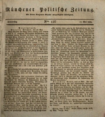 Münchener politische Zeitung (Süddeutsche Presse) Donnerstag 27. Mai 1824