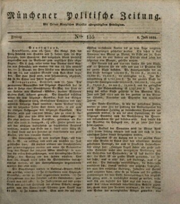 Münchener politische Zeitung (Süddeutsche Presse) Freitag 2. Juli 1824