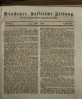 Münchener politische Zeitung (Süddeutsche Presse) Dienstag 6. Juli 1824