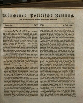 Münchener politische Zeitung (Süddeutsche Presse) Donnerstag 8. Juli 1824