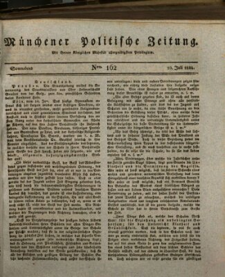 Münchener politische Zeitung (Süddeutsche Presse) Samstag 10. Juli 1824
