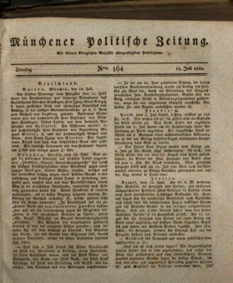 Münchener politische Zeitung (Süddeutsche Presse) Dienstag 13. Juli 1824