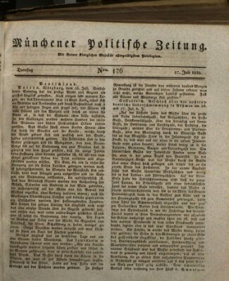 Münchener politische Zeitung (Süddeutsche Presse) Dienstag 27. Juli 1824