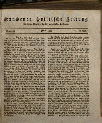 Münchener politische Zeitung (Süddeutsche Presse) Samstag 31. Juli 1824