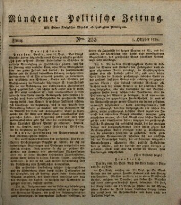 Münchener politische Zeitung (Süddeutsche Presse) Freitag 1. Oktober 1824
