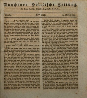 Münchener politische Zeitung (Süddeutsche Presse) Dienstag 19. Oktober 1824