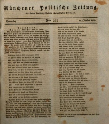 Münchener politische Zeitung (Süddeutsche Presse) Donnerstag 28. Oktober 1824
