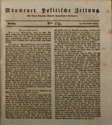 Münchener politische Zeitung (Süddeutsche Presse) Dienstag 23. November 1824