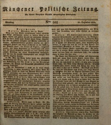 Münchener politische Zeitung (Süddeutsche Presse) Montag 20. Dezember 1824