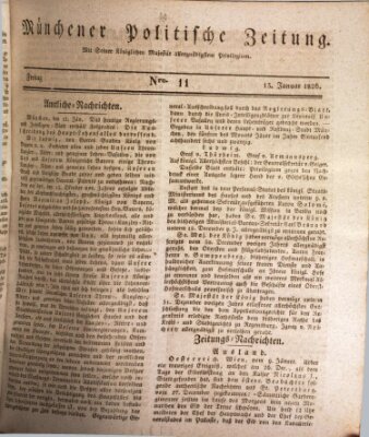 Münchener politische Zeitung (Süddeutsche Presse) Freitag 13. Januar 1826