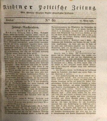 Münchener politische Zeitung (Süddeutsche Presse) Samstag 11. März 1826