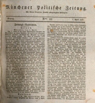 Münchener politische Zeitung (Süddeutsche Presse) Freitag 7. April 1826