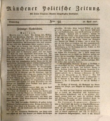 Münchener politische Zeitung (Süddeutsche Presse) Donnerstag 20. April 1826