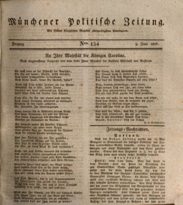 Münchener politische Zeitung (Süddeutsche Presse) Freitag 9. Juni 1826