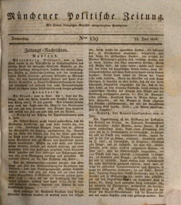 Münchener politische Zeitung (Süddeutsche Presse) Donnerstag 15. Juni 1826