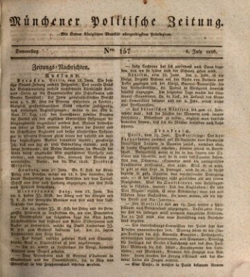 Münchener politische Zeitung (Süddeutsche Presse) Donnerstag 6. Juli 1826