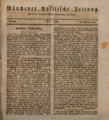Münchener politische Zeitung (Süddeutsche Presse) Freitag 20. Oktober 1826