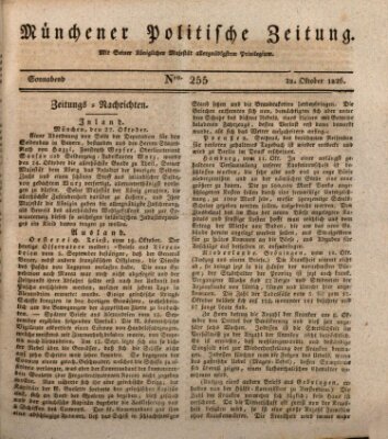 Münchener politische Zeitung (Süddeutsche Presse) Samstag 28. Oktober 1826
