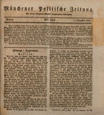 Münchener politische Zeitung (Süddeutsche Presse) Freitag 1. Dezember 1826