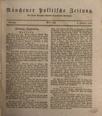 Münchener politische Zeitung (Süddeutsche Presse) Dienstag 5. Februar 1828