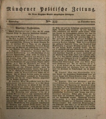 Münchener politische Zeitung (Süddeutsche Presse) Donnerstag 18. September 1828