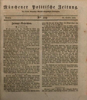 Münchener politische Zeitung (Süddeutsche Presse) Freitag 31. Oktober 1828