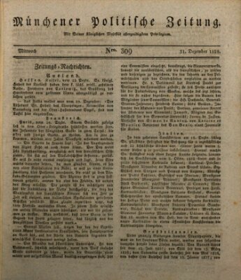 Münchener politische Zeitung (Süddeutsche Presse) Mittwoch 31. Dezember 1828