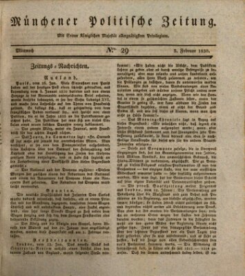 Münchener politische Zeitung (Süddeutsche Presse) Mittwoch 3. Februar 1830