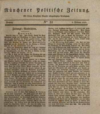 Münchener politische Zeitung (Süddeutsche Presse) Freitag 5. Februar 1830