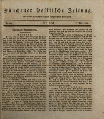 Münchener politische Zeitung (Süddeutsche Presse) Freitag 7. Mai 1830